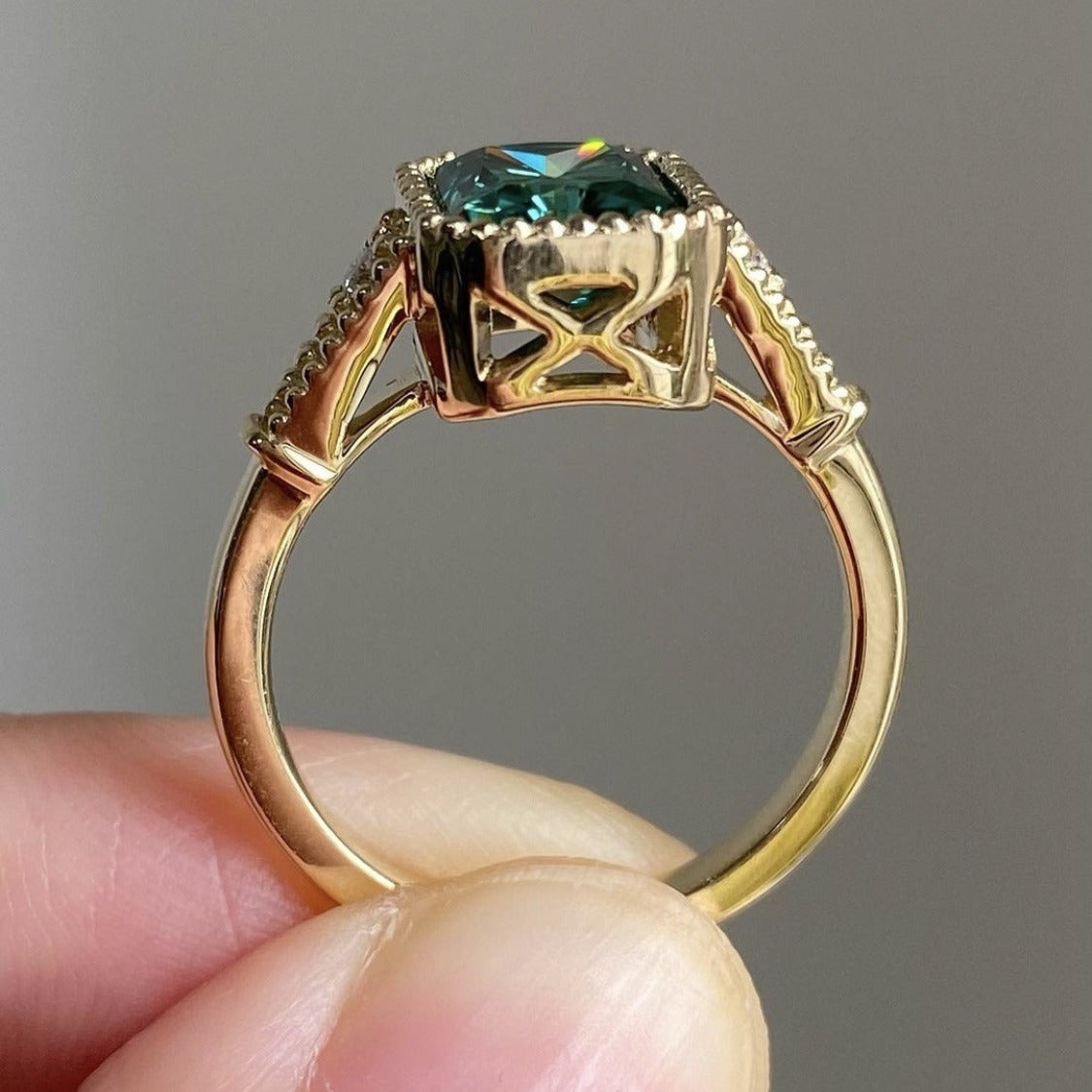 Geometric gold-plated ring fashion